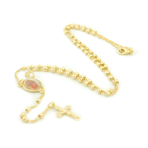 14K Gold Filled Guadalupe Rosary Unisexx