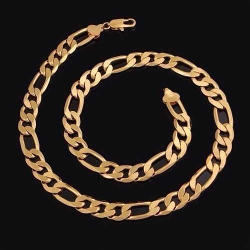 18k Gold Filled Thick Figaro Link Chain Necklace