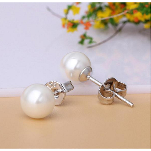 Cute Freshwater Pearl 925 Silver Stud Earrings All Ages