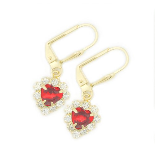 14k Gold Filled Red Crystal Birthstone Earring