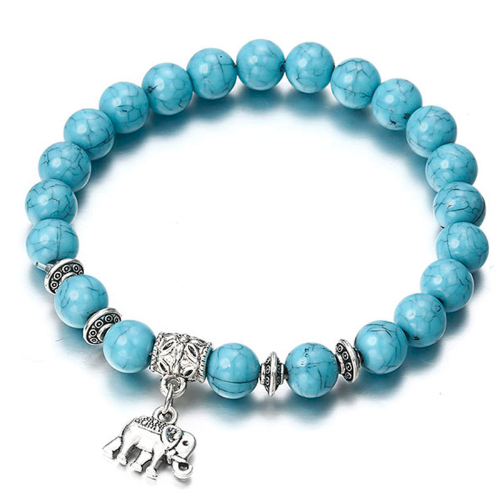 Natural Stone Stretch Bracelet Turquoise