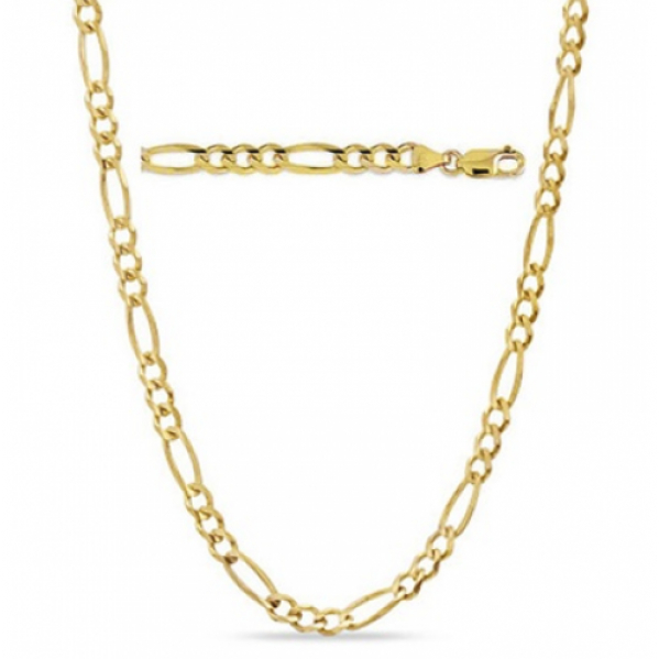 14K Gold Filled High Polish Finsh Figaro Chain - Assorted Sizes - 20