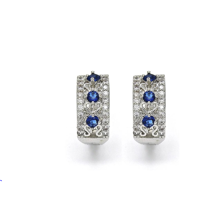 Gemstone Birthstones Earrings Gold Filled High Polish Finsh - YELLOW GOLD BLUE