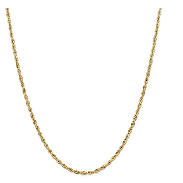 Gold Filled High Polish Finsh .925 Sterling Silver 2.5MM Diamond-Cut Rope Chain - 22''