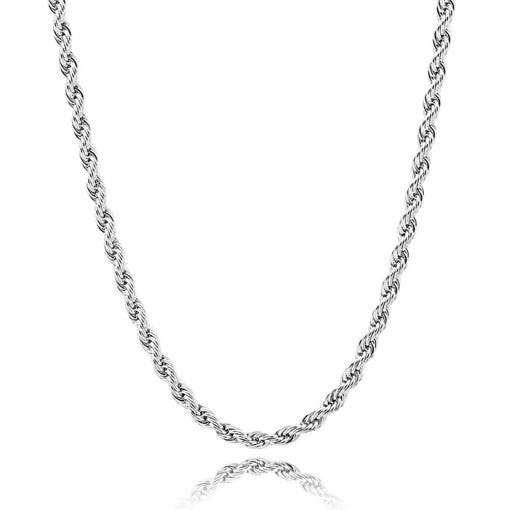 .925 Sterling Silver 2 Mm Italy Diamond-Cut Rope Chain - 24''