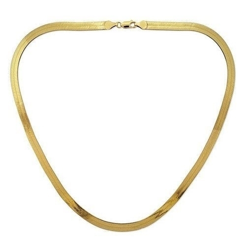 14k Yellow Gold Flat Herringbone Chain Necklace Unisex 20''