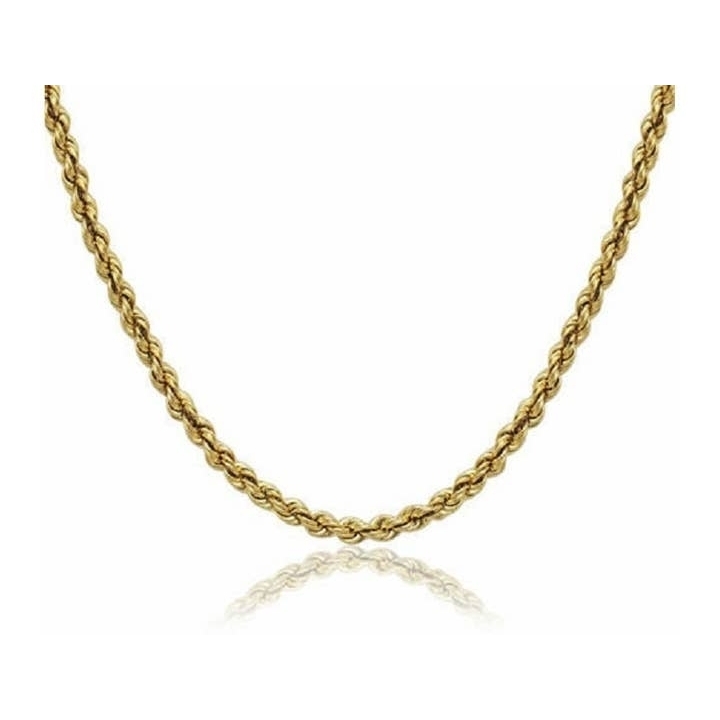 14K Solid Yellow Gold 1.8mm Rope Chain Necklace 20''