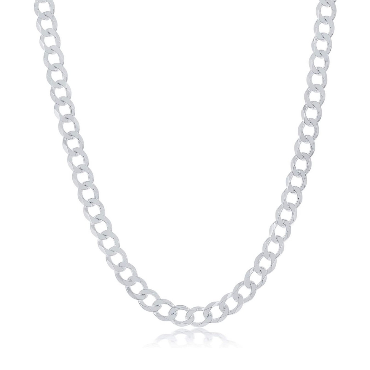 5mm Silver Filled High Polish Finsh .925 Curb Cuban Link Chain Necklace