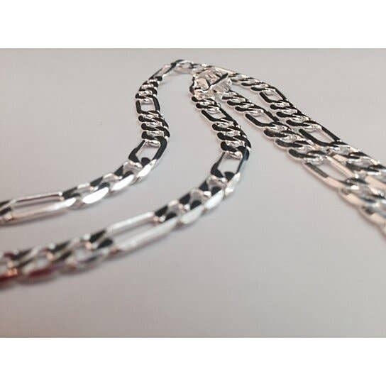 Solid Silver Filled High Polish Finsh 24 Figaro Chain Unisex