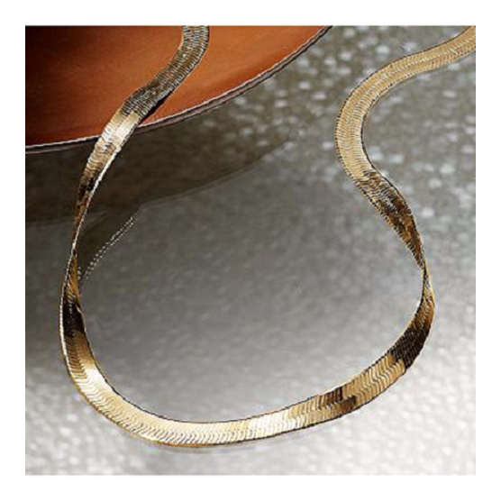 14K Gold Plated Flat Herringbone Magic Chain Necklace 16''