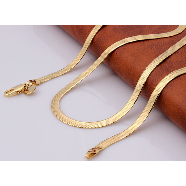 18k Gold Filled Herringbone Flat Chain 20