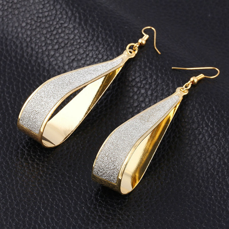 Long Drop Dangle Earrings 14k Yellow Gold Plated Diamond Cut Chandelier
