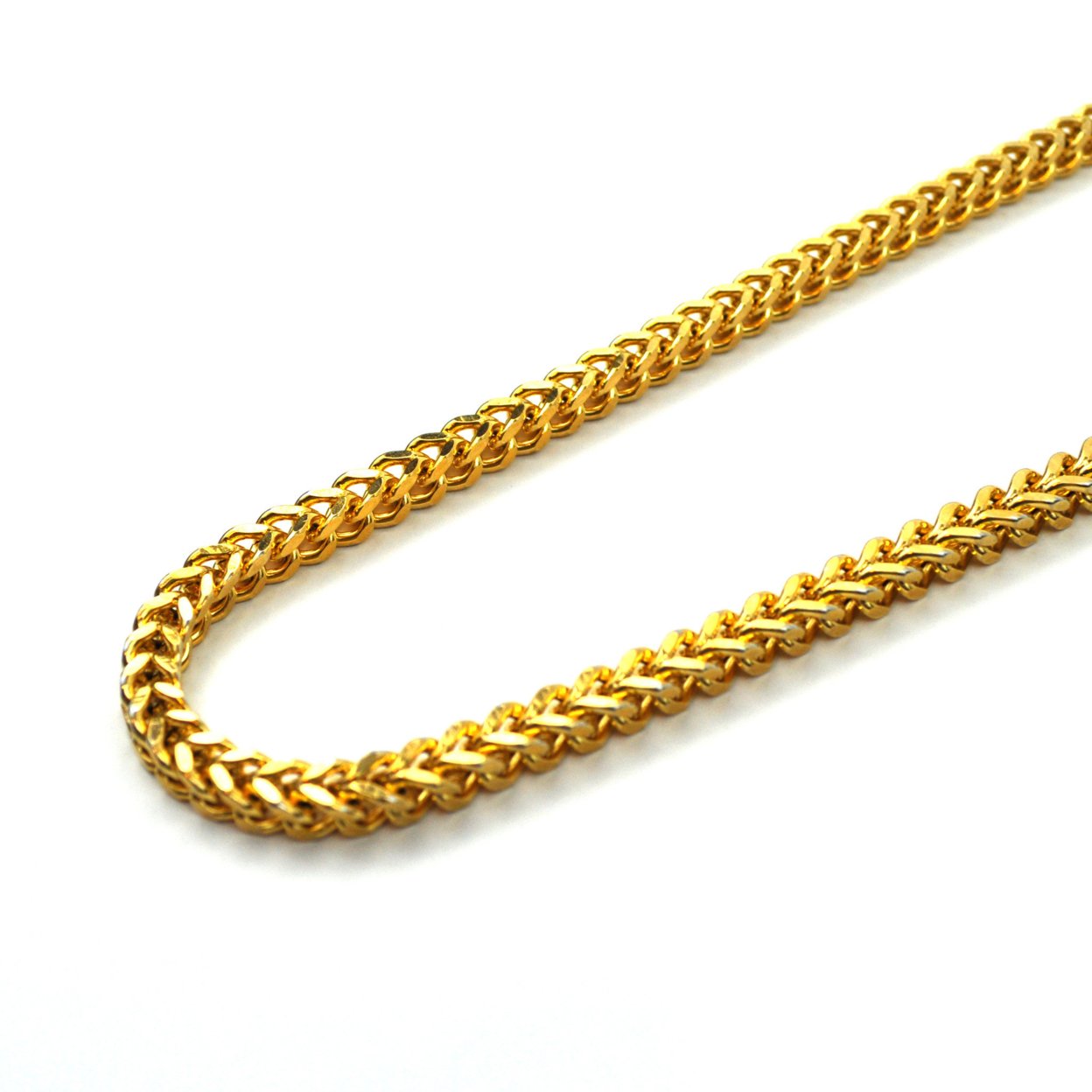 18K Gold Plated Stainless Steel 8mm Thick Franco Curb Chain 24 - Gold