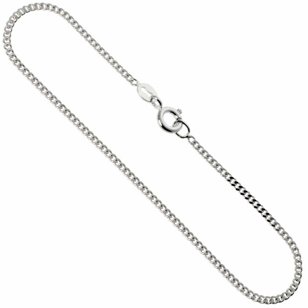 Solid Sterling Silver Curb Chain Necklace 925 Stamped Sterling Silver - 20 Inches