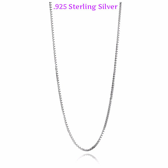 Solid Sterling Silver Box Chain .925 Solid Sterling Silver Chain - 24 Inches