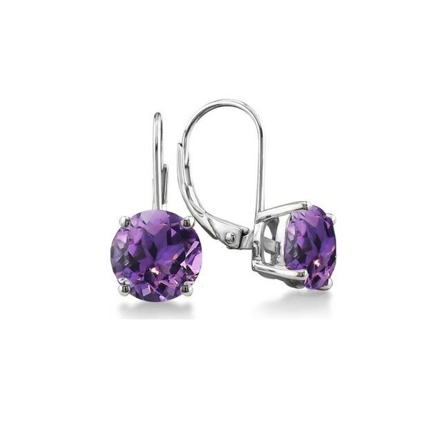 Drop Dangle Silver Mystic Topaz Teardrop Leverback Earrings - Purple Amethyst