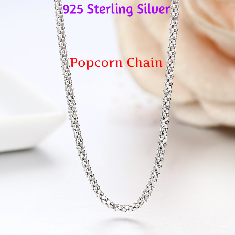 Solid Italian Diamond Cut Sterling Silver Popcorn Chain In Sterling Silver - 30 Inches