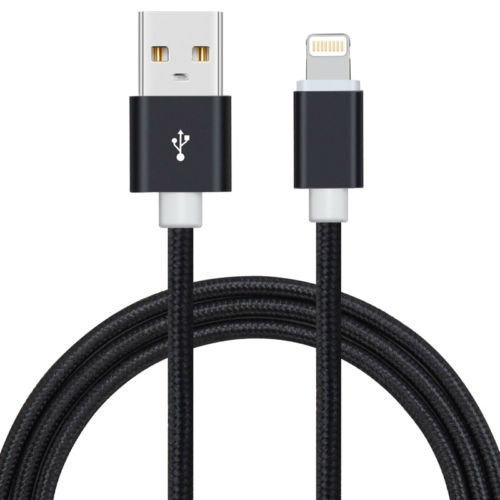 6 FT Heavy Duty Braided 8 Pin USB Charger Cable Cord For Apple IPhone - Black, 4