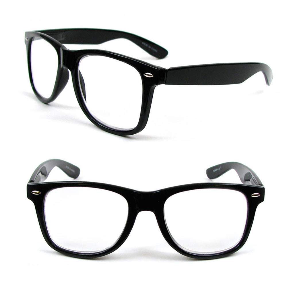 Black Large Classic Frame Reading Glasses Nerd Geek Retro Vintage Style Fashion Readers 100-300 - +2.50