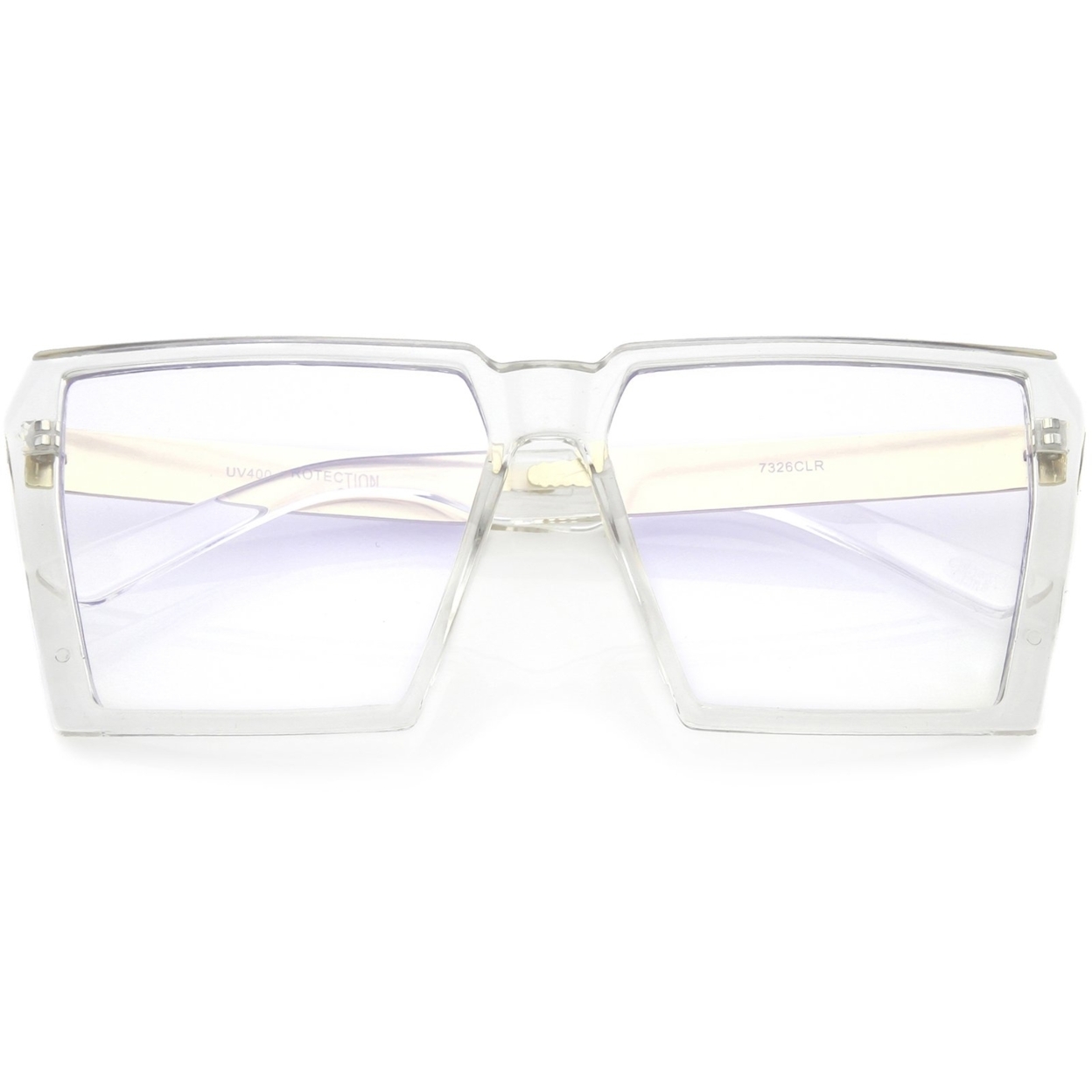 Oversize Modern Chunky Square Eyeglasses Flat Clear Lens 60mm - Tortoise Gold / Clear