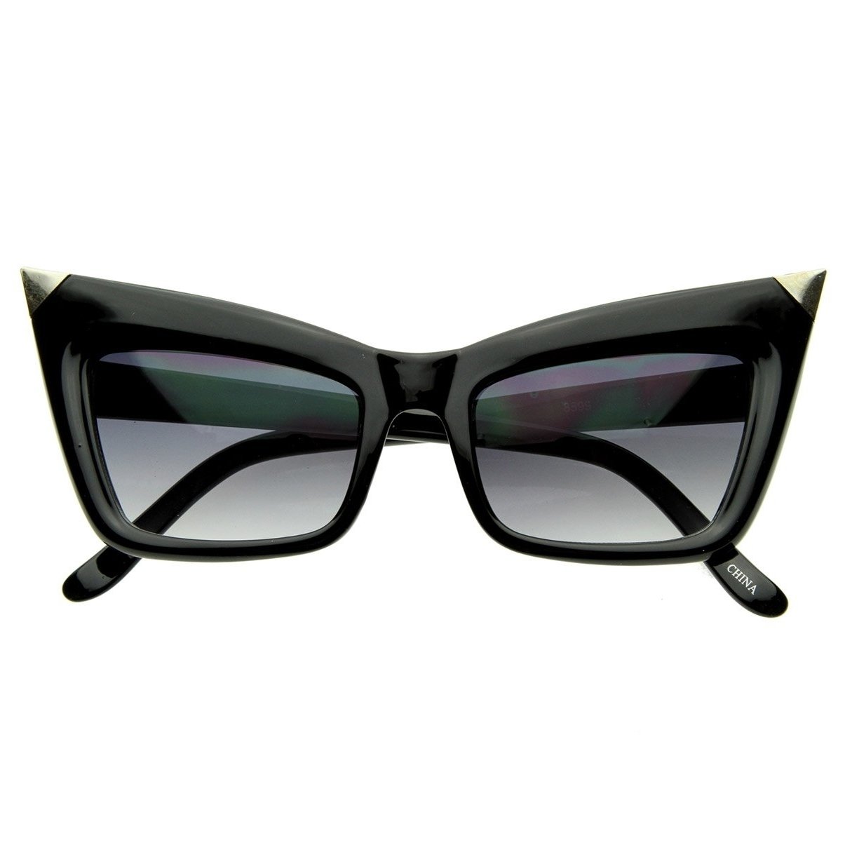 Super Cateye NYC Designer Inspired Fashion Cat Eye Sharp High-Pointed Sunglasses - Red