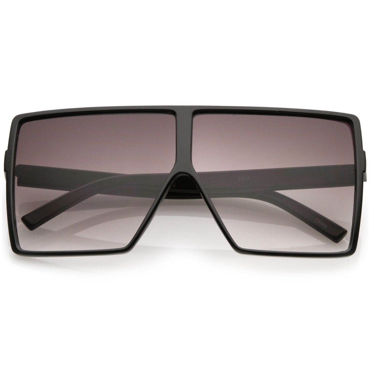 Super Oversize Square Sunglasses Flat Top Neutral Color Flat Lens 69mm - Tortoise / Brown