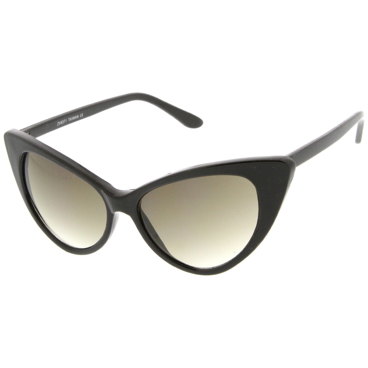Women's Retro Oversized High Point Cat Eye Sunglasses 55mm - Black-Fade / Smoke Gradient