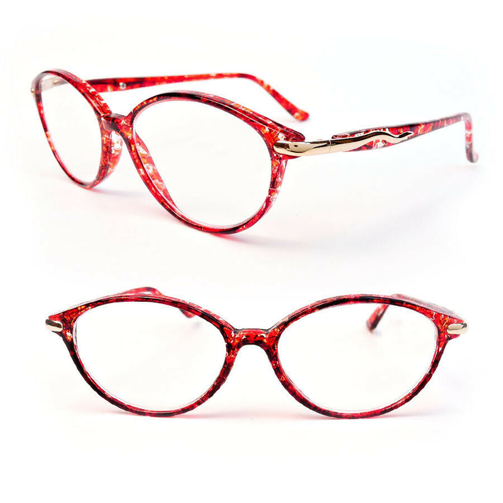 Cat Eye Colorful Tortoise Hipster Women's Reading Glasses - Red, +2.50