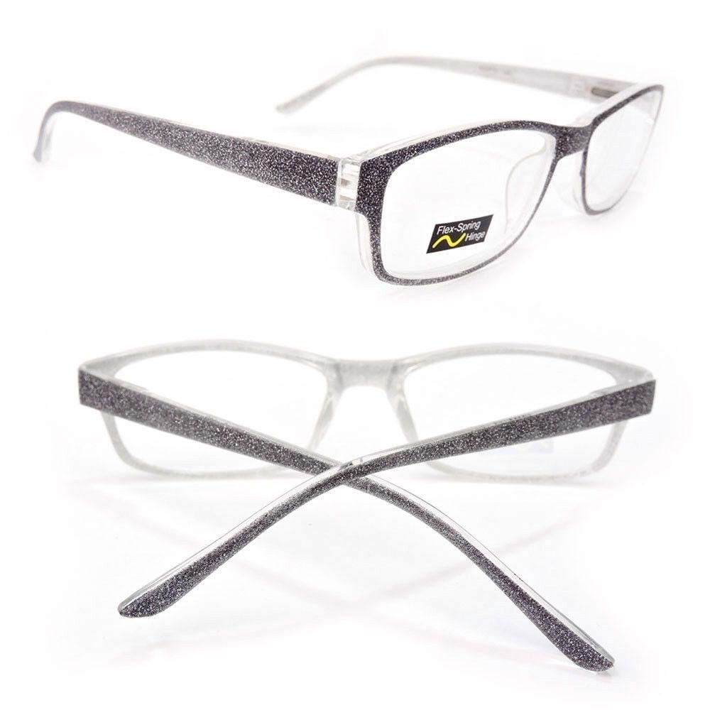 Reading Glasses Glitter Fashion Frame Sparkling Women's Readers + Case - Gray, +2.25