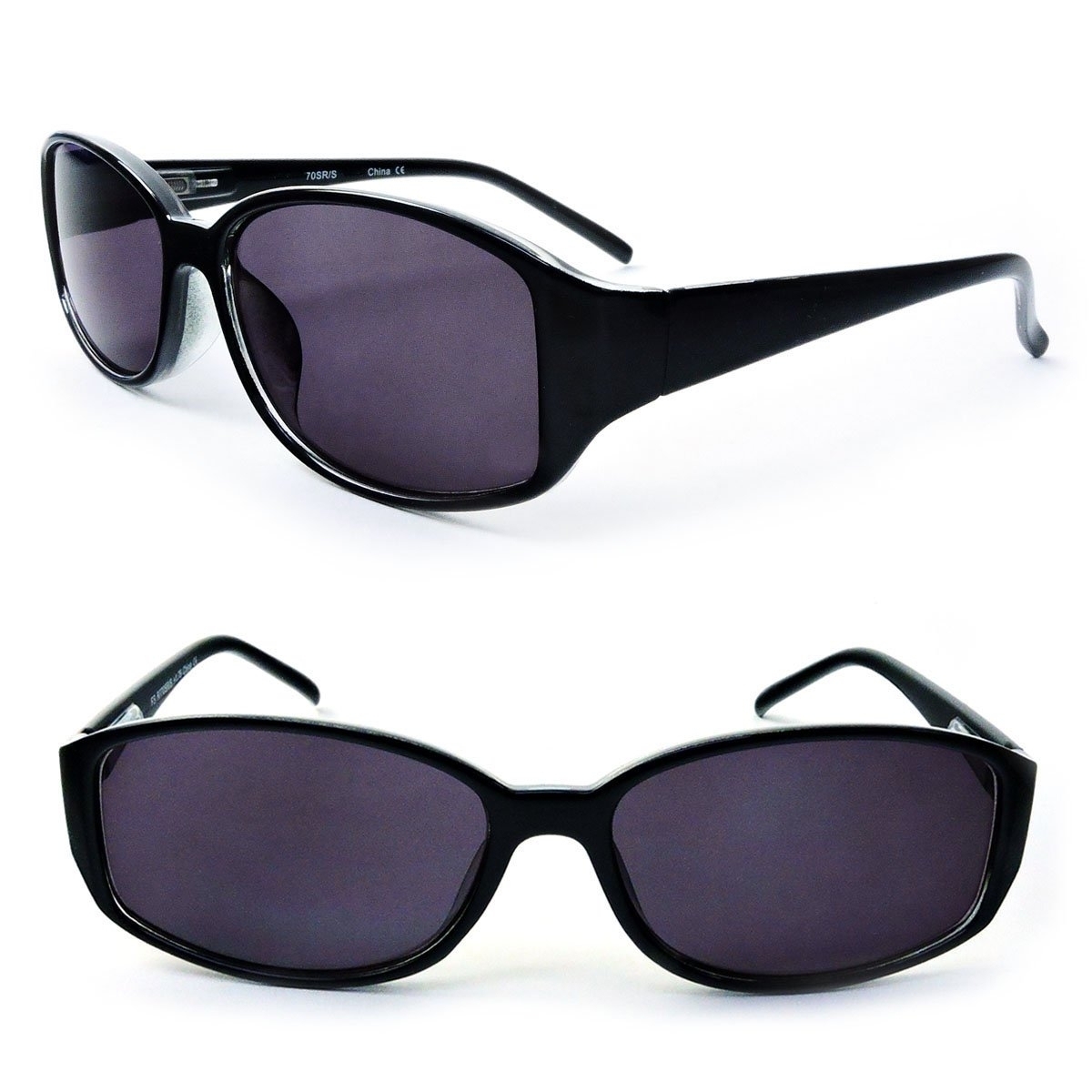 Classic Sun Readers Full Lens Spring Hinges Reading Sunglasses For Women - Black, +3.50
