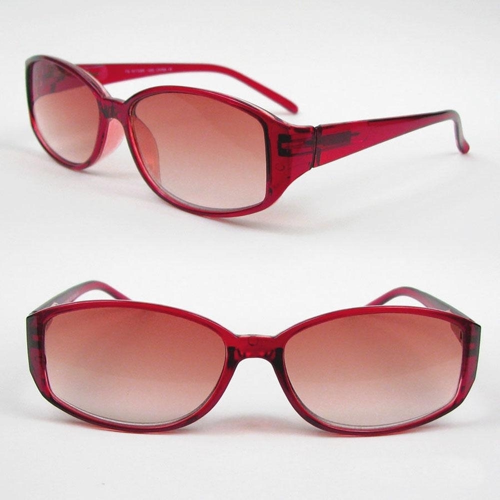 Classic Sun Readers Full Lens Spring Hinges Reading Sunglasses For Women - Red, +3.00