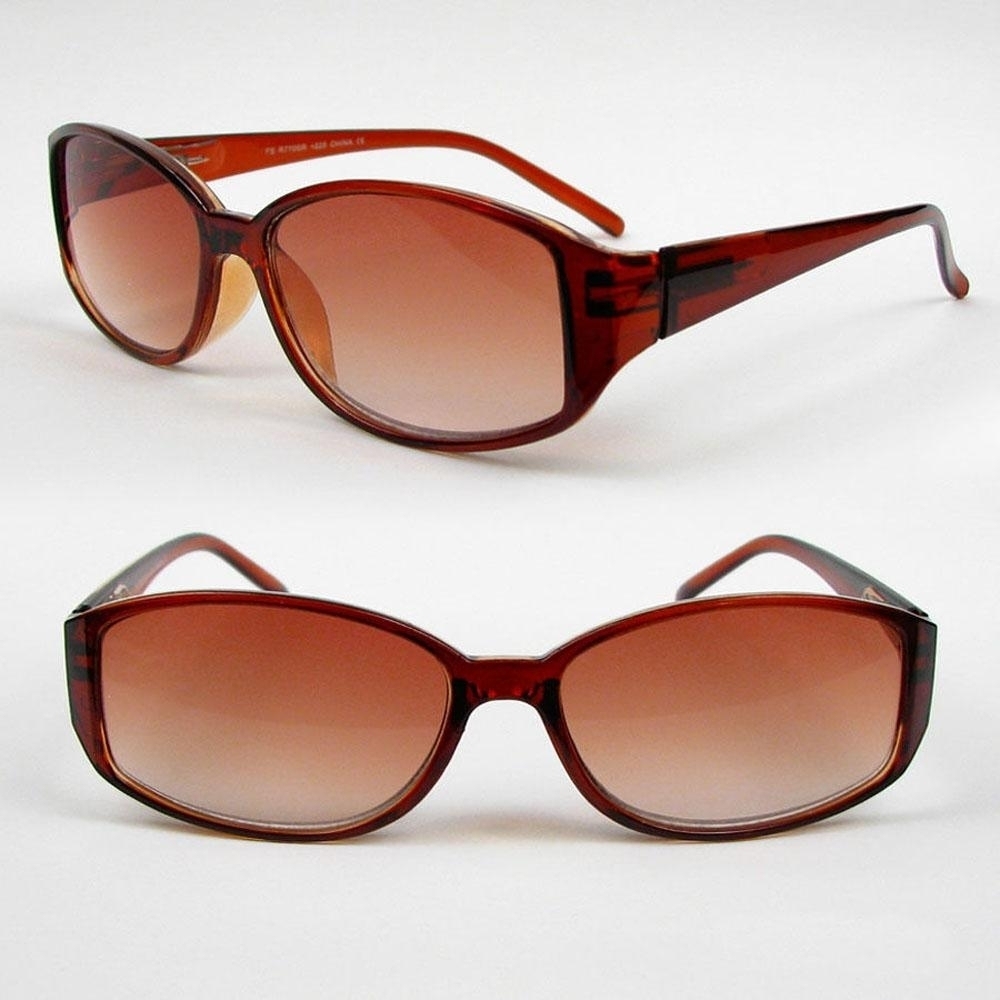 Classic Sun Readers Full Lens Spring Hinges Reading Sunglasses For Women - Brown, +3.00