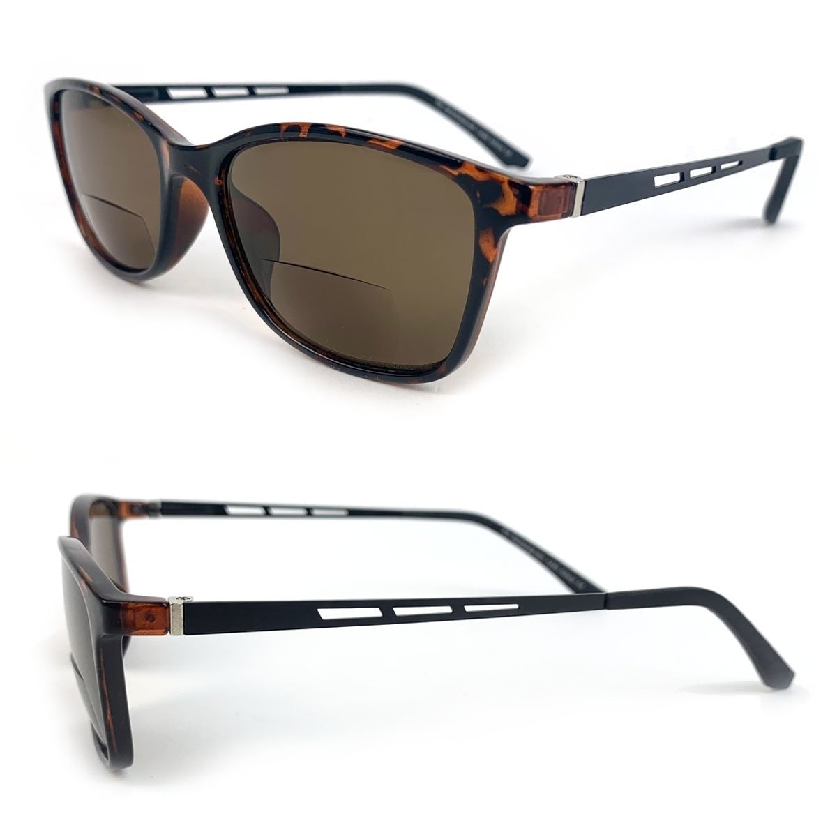 Bifocal Sun Readers Classic Frame Geek Retro Style Reading Sunglasses - Tortoise, +1.50