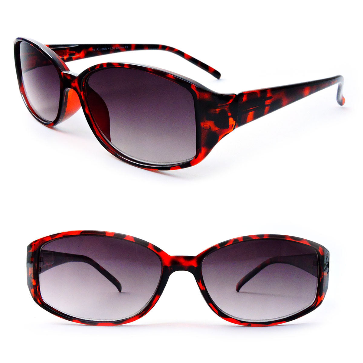 Classic Sun Readers Full Lens Spring Hinges Reading Sunglasses For Women - Tortoise, +1.00
