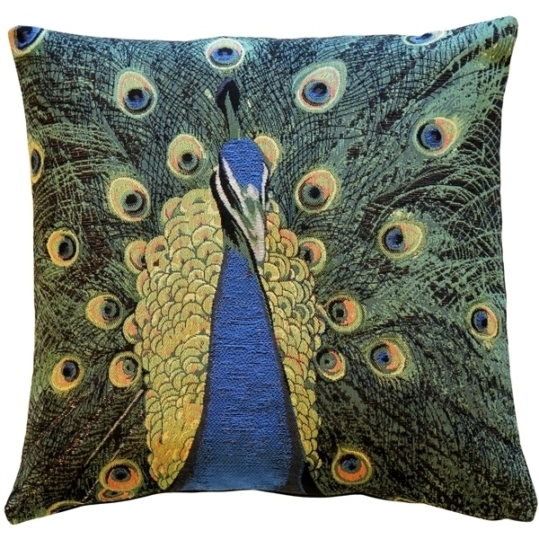 Pillow Decor - Peacock Tapestry 19x19 Throw Pillow