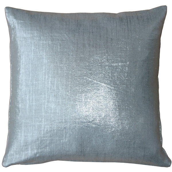 Pillow Decor - Tuscany Linen Silver Metallic 16x16 Throw Pillow