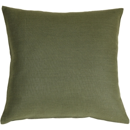 Pillow Decor - Tuscany Linen Fig Green 17x17 Throw Pillow