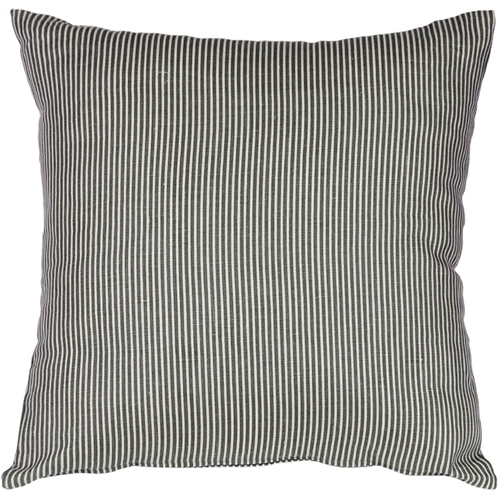 Pillow Decor - Ticking Stripe Wedgewood Blue 18x18 Throw Pillow