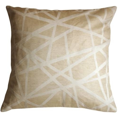 Pillow Decor - Criss Cross Stripes Cream Throw Pillow