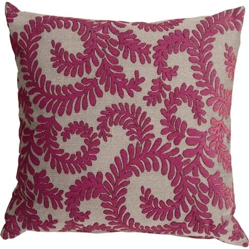 Pillow Decor - Brackendale Ferns Pink Throw Pillow