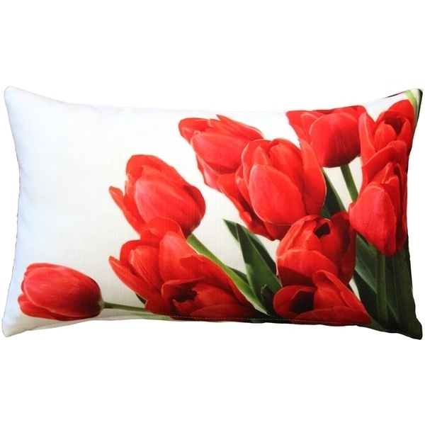 Pillow Decor - Spring Tulips Throw Pillow 12x19