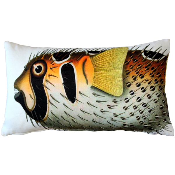 Pillow Decor - Porcupinefish Fish Pillow 12x19