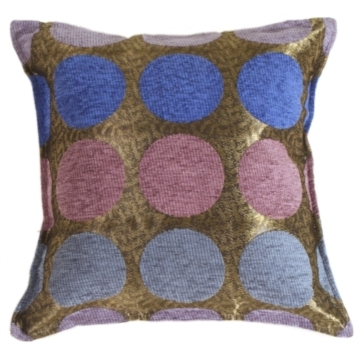 Pillow Decor - Multicolor Spheres Blue Pillow