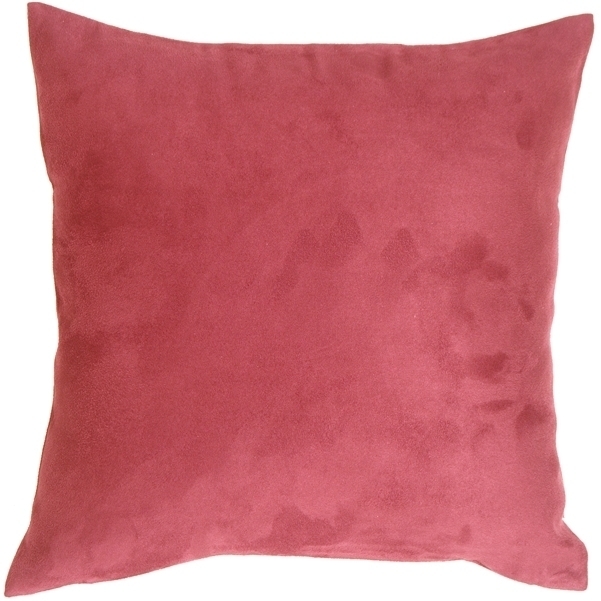 Pillow Decor - 18x18 Royal Suede Pink Throw Pillow