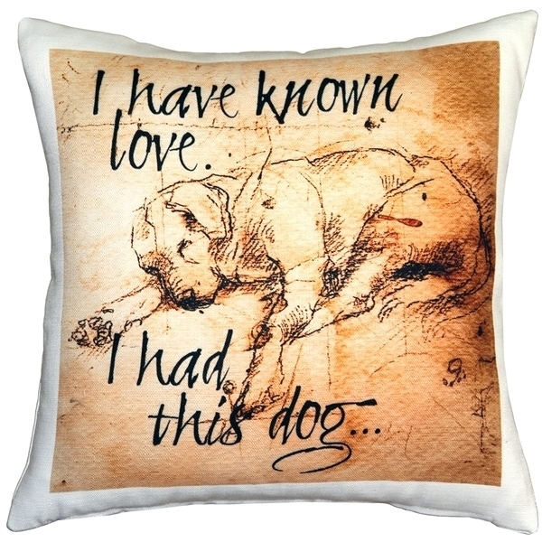 Pillow Decor - I Have Known Love Sleeping Lab 17x17 Dog Pillow