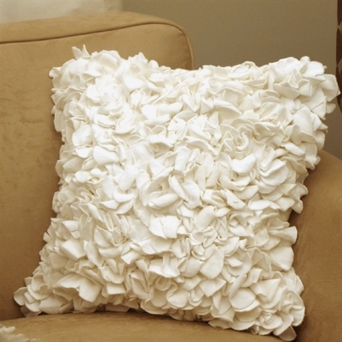 Pillow Decor - Summer Blossom White 18x18 Throw Pillow