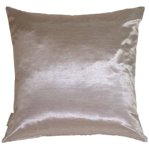 Pillow Decor - Gray With White Spring Flower And Ferns Pillow 16x16