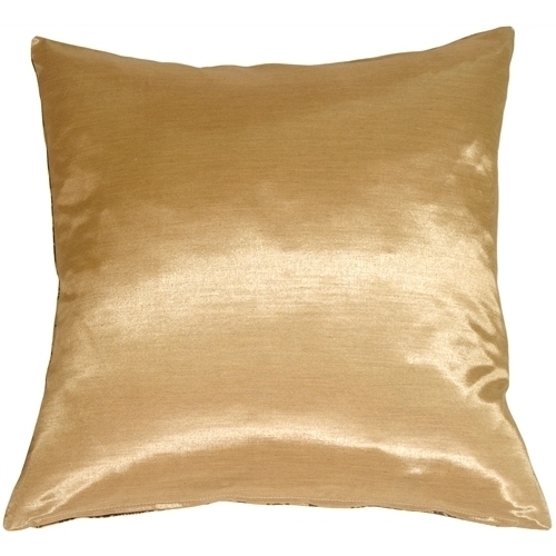 Pillow Decor - Gold With Brown Baroque Scroll Throw Pillow
