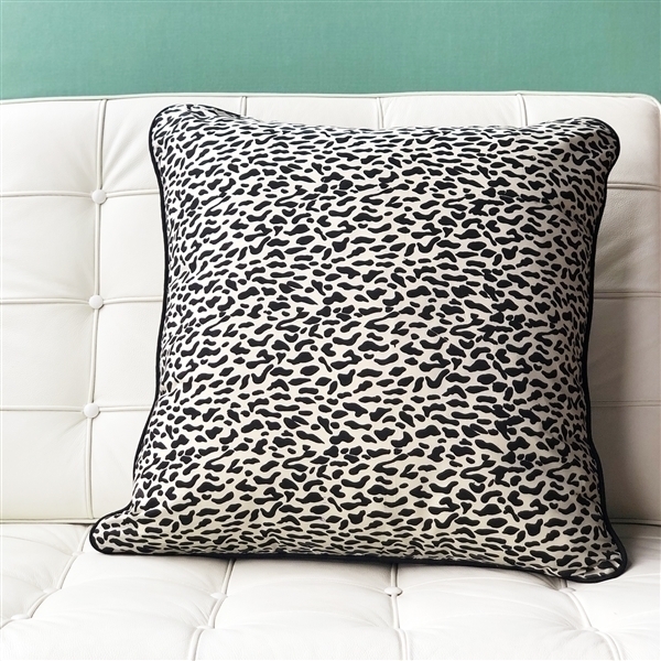 Pillow Decor - Ocelot Print Cotton Large 22x22 Throw Pillow