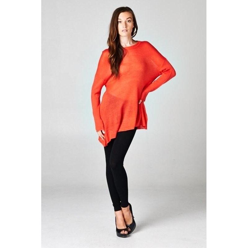 Dolman Sleeve Sweater Tunic - Coral, Small (2-6)